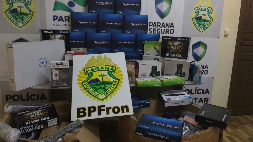 BPFRON APREENDE CERCA DE 50 MIL REAIS EM MERCADORIAS ORIUNDAS DO PARAGUAI DURANTE PATRULHAMENTO EM GUAÍRA – PR
