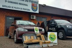 No sábado (22) policiais militares apreenderam 60 (sessenta) quilos de maconha e apreenderam homem  