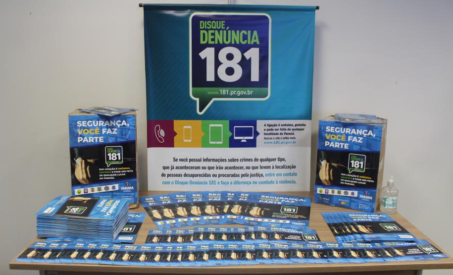 Disque Denúncia 181 recebe da iniciativa privada material educativo para reforçar participação da comunidade