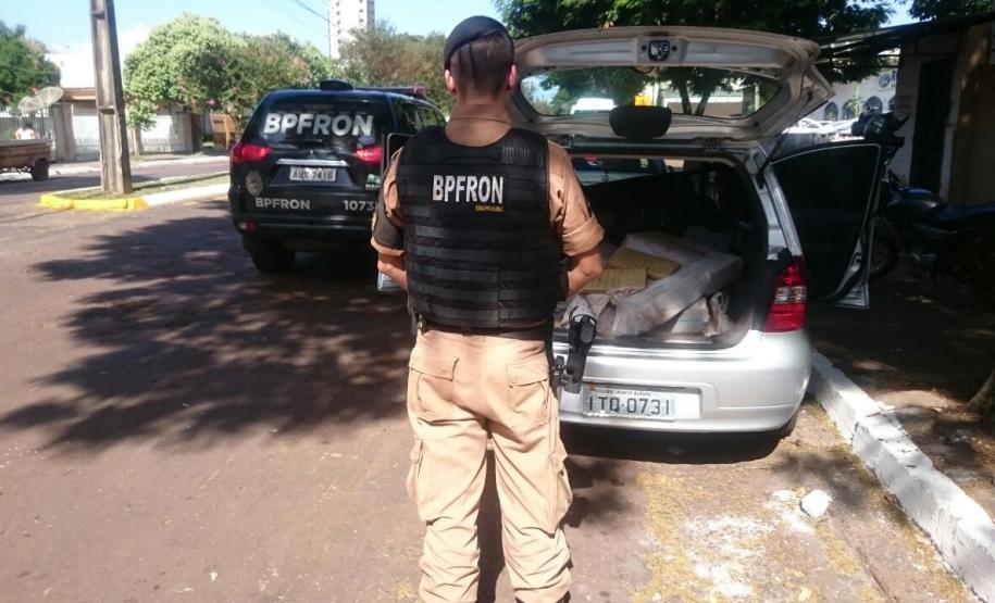 Polícia Militar por intermédio do BPFRON apreendeu 113 KG de maconha em Guaíra