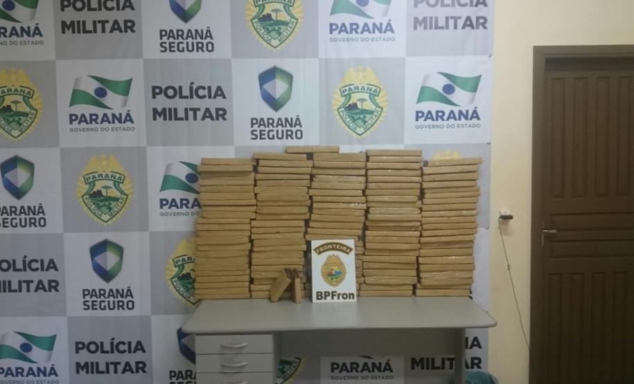 Polícia Militar por intermédio do BPFRON apreendeu 113 KG de maconha em Guaíra